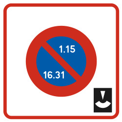 Panneau Zone de stationnement Entrée d'une zone à stationnement unilatéral et à durée limitée B6b5 Signalisation Carré Panneau
