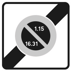 Panneau Sortie de zone à stationnement unilatéral B50b Signalisation Carré Panneau Sécurité Routière