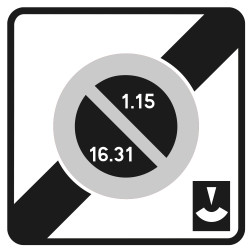 Panneau Sortie de zone à stationnement unilatéral et à durée limitée B50e Signalisation Carré Panneau Sécurité Routière