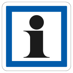 Panneau d'indication des services Informations touristiques CE3a Signalisation Carré Fond blanc Bordure bleu Panneau Sécurité 