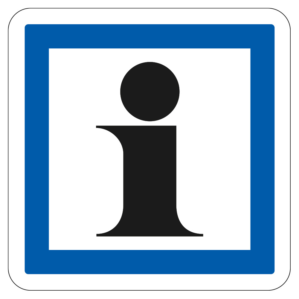 Panneau d'indication des services Informations touristiques CE3a Signalisation Carré Fond blanc Bordure bleu Panneau Sécurité 