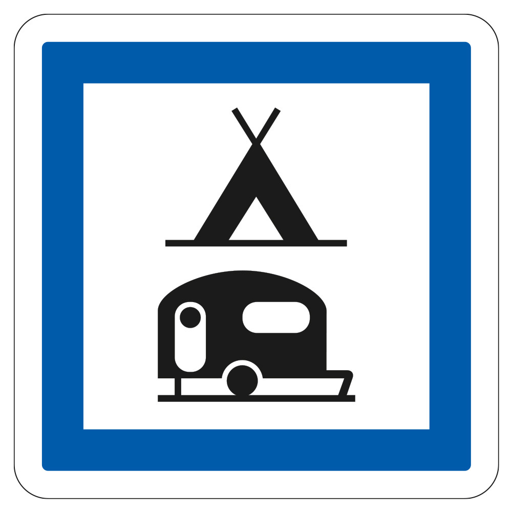 Panneau d'indication des services Terrain de camping pour tentes et caravanes CE4c Signalisation Carré Fond blanc Bordure bleu Panneau d'indication des services Terrain de camping pour tentes et caravanes CE4c Signalisation Carré Fond blanc Bordure bleu