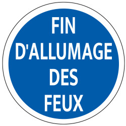 Panneau de fin d'obligation Fin d'allumage des feux B49 Signalisation Ronde Fond bleu Panneau Sécurité Routière