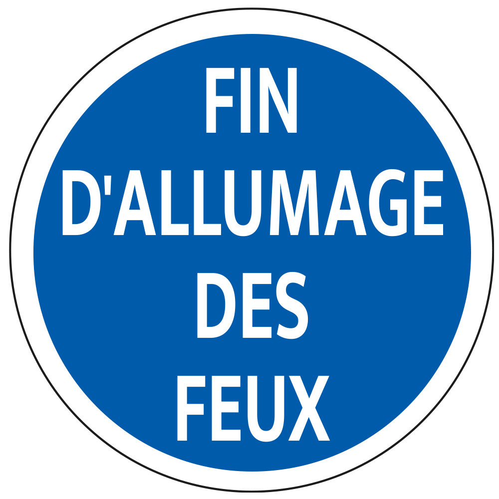 Panneau de fin d'obligation Fin d'allumage des feux B49 Signalisation Ronde Fond bleu Panneau Sécurité Routière Panneau de fin d'obligation Fin d'allumage des feux B49 Signalisation Ronde Fond bleu Panneau Sécurité Routière