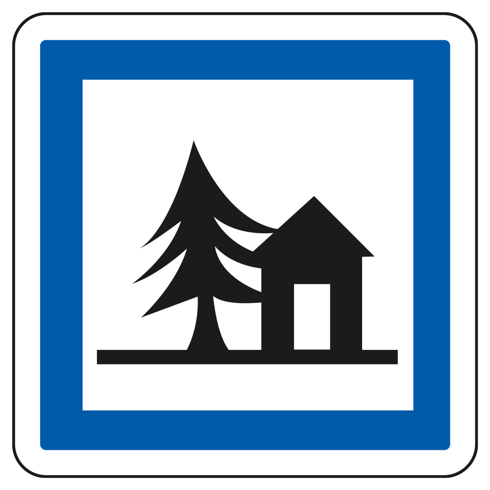 Panneau d'indication des services Auberge de jeunesse CE5a Signalisation Carré Fond blanc Bordure bleu Panneau Sécurité
