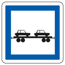 Panneau d'indication des services Gare auto/train CE8 Signalisation Carré Fond blanc Bordure bleu Panneau Sécurité Routière