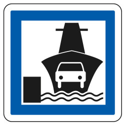 Panneau d'indication des services Embarcadère CE10 Signalisation Carré Fond blanc Bordure bleu Panneau Sécurité Routière