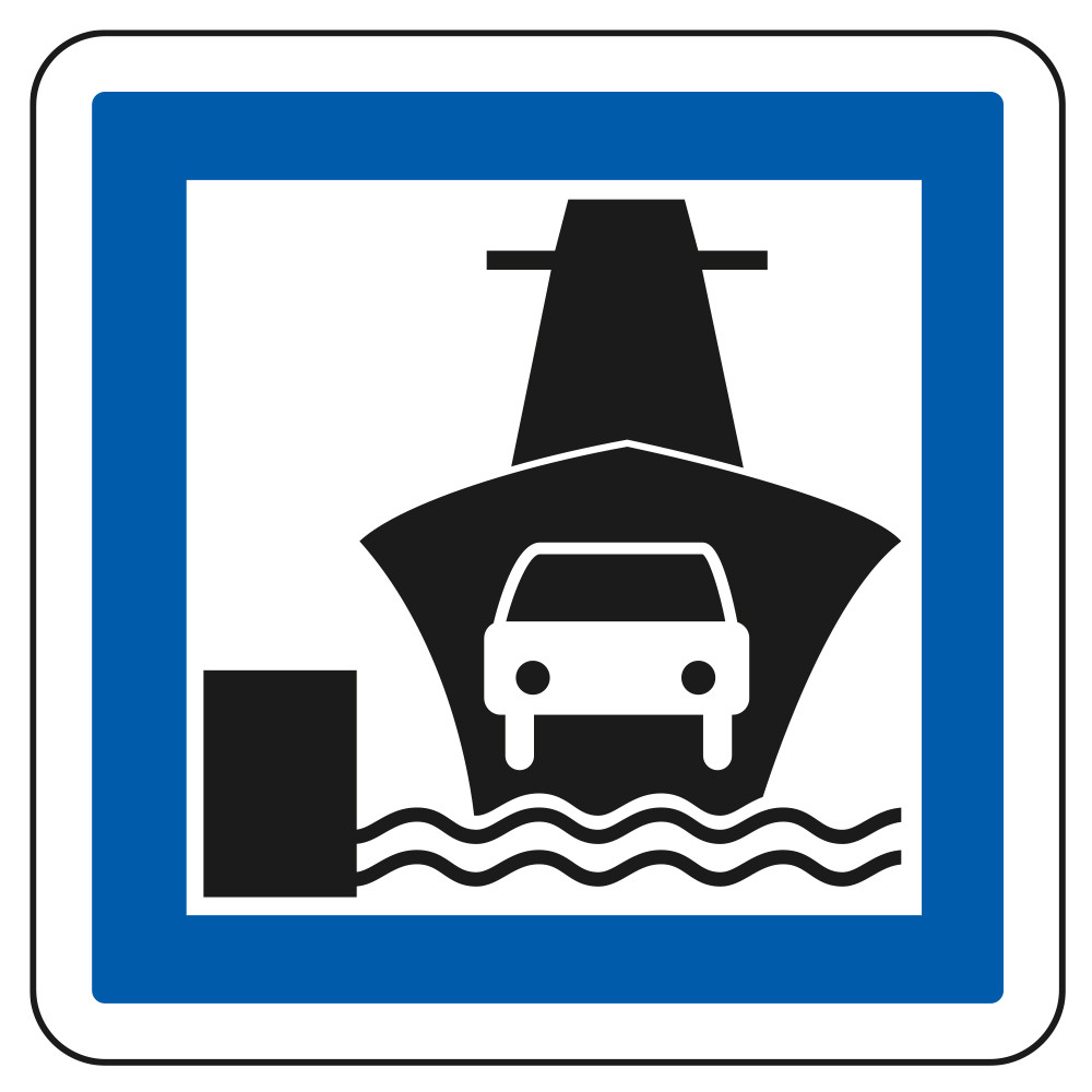 Panneau d'indication des services Embarcadère CE10 Signalisation Carré Fond blanc Bordure bleu Panneau Sécurité Routière