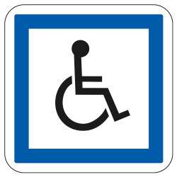 Panneau d'indication des services Installations accessibles aux personnes à mobilité réduite CE14 Signalisation Carré Fond blanc