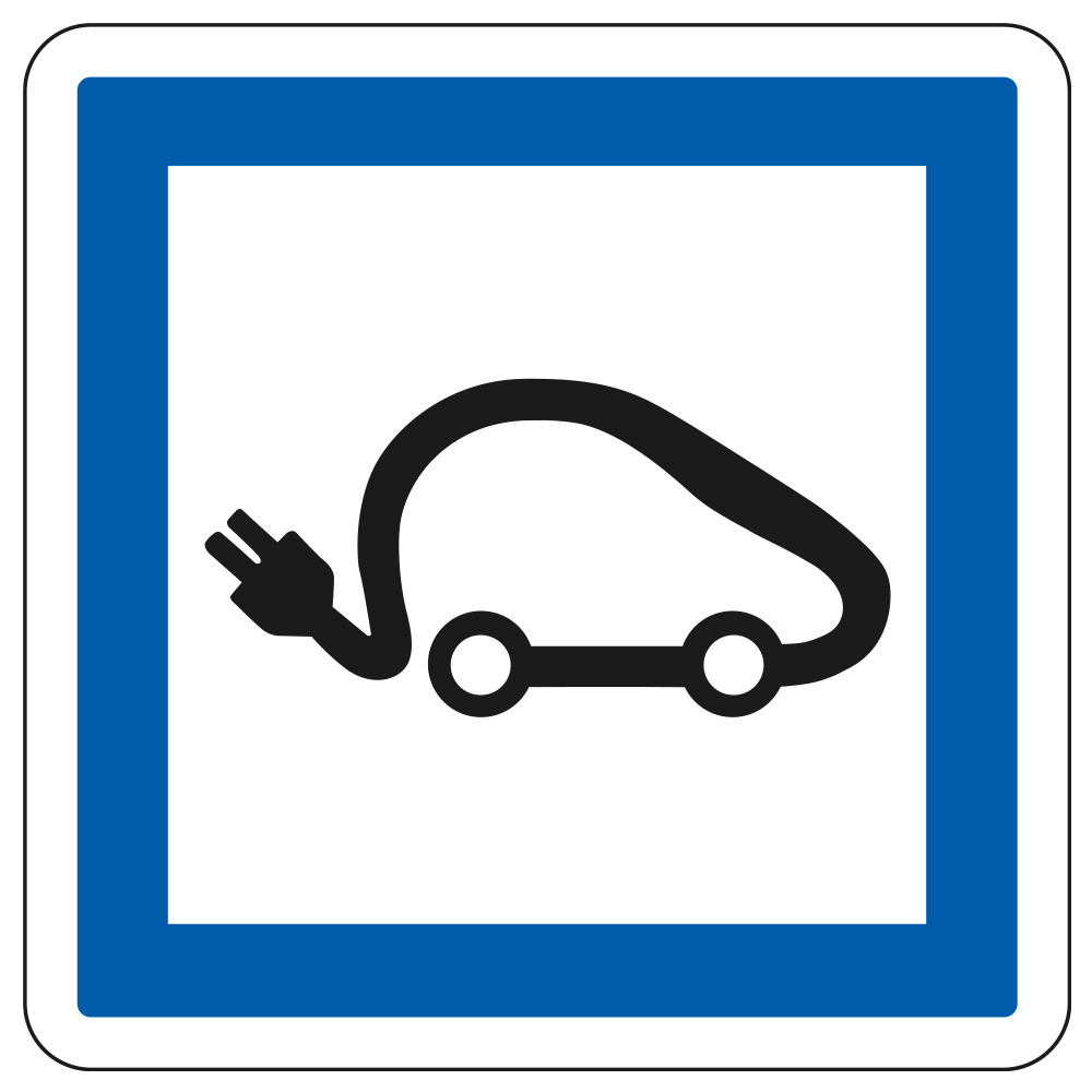 Panneau d'indication des services Poste de recharge de véhicules électriques CE15i Signalisation Carré Fond blanc Bordure bleu Panneau d'indication des services Poste de recharge de véhicules électriques CE15i Signalisation Carré Fond blanc Bordure bleu