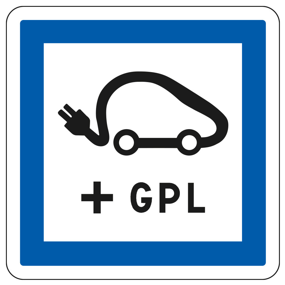 Panneau d'indication des services Poste de recharge véhicules électriques et GPL CE15j Signalisation Carré Fond blanc Bordure Panneau d'indication des services Poste de recharge véhicules électriques et GPL CE15j Signalisation Carré Fond blanc Bordure