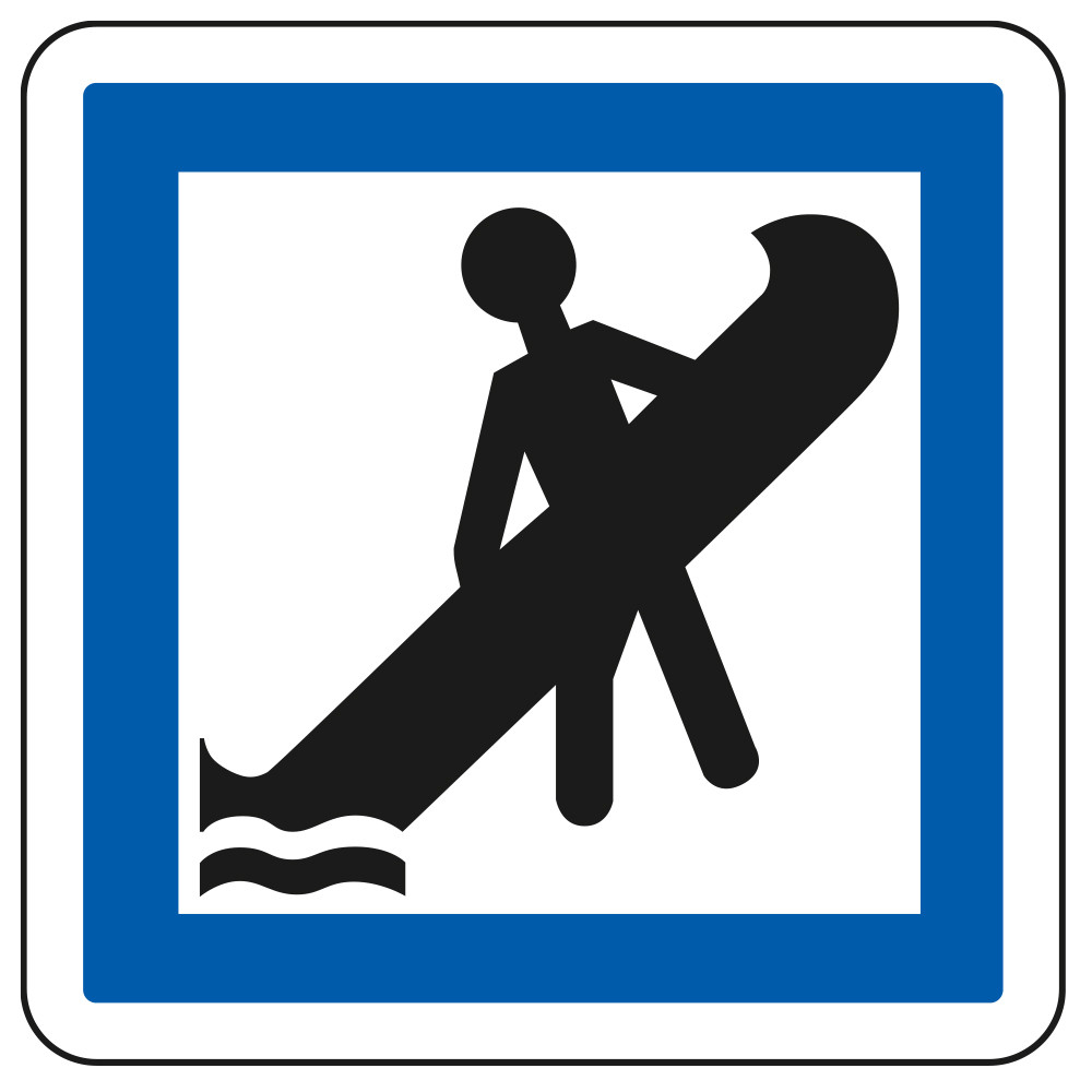 Panneau d'indication des services Emplacement de mise à l'eau d'embarcations légères CE19 Signalisation Carré Fond blanc Panneau d'indication des services Emplacement de mise à l'eau d'embarcations légères CE19 Signalisation Carré Fond blanc