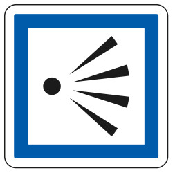 Panneau d'indication des services Point de vue CE21 Signalisation Carré Fond blanc Bordure bleu Panneau Sécurité Routière
