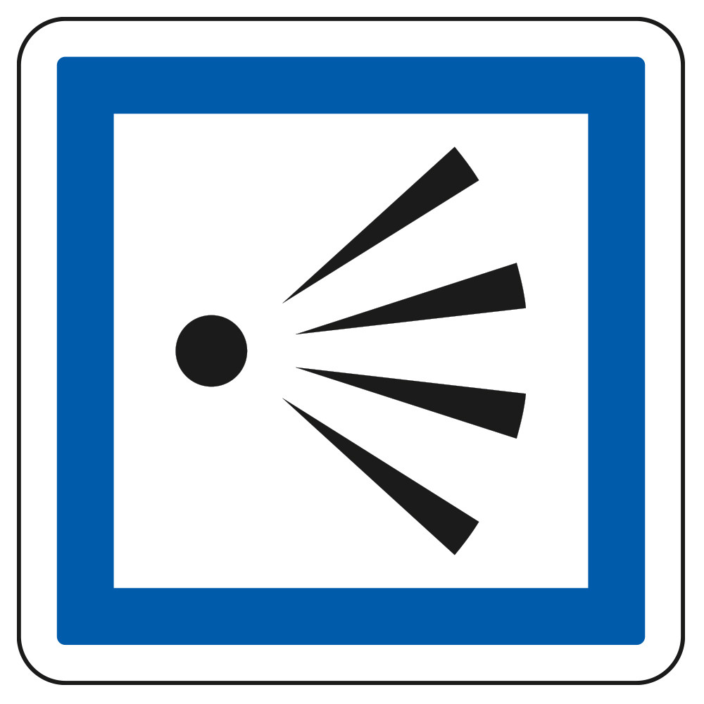 Panneau d'indication des services Point de vue CE21 Signalisation Carré Fond blanc Bordure bleu Panneau Sécurité Routière