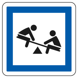 Panneau d'indication des services Jeux d'enfants CE23 Signalisation Carré Fond blanc Bordure bleu Panneau Sécurité Routière