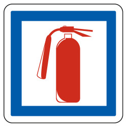 Panneau d'indication des services Moyen de lutte contre l'incendie CE29 Signalisation Carré Fond blanc Bordure bleu Panneau