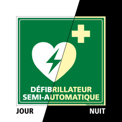 PANNEAU DEFIBRILLATEUR SEMI-AUTOMATIQUE PHOTOLUMINESCENT (B0328)