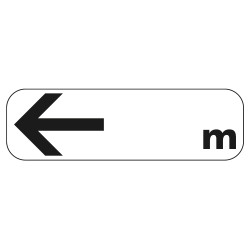 Panonceau Routier Galva Ecolign Type M3 - Flèche vers la gauche avec Distance Personnalisable M3b4 Ecolign