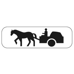 Panonceau Routier de type M4 catégorie véhicules à traction animale en Galva M4s