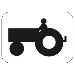Panonceau Routier de type M4 catégorie véhicules agricoles à moteur en Galva M4i