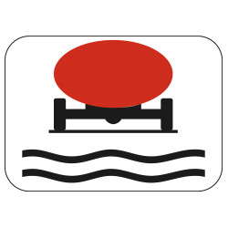 Panonceau Routier de type M4 catégorie véhicules transportant des marchandises polluant les eaux en Galva M4l