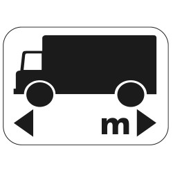 Panonceau Routier de type M4 catégorie véhicules de transport longueur personnalisable en Galva M4q
