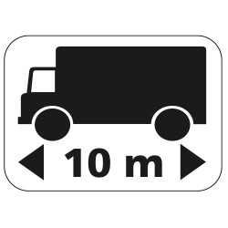 Panonceau Routier de type M4 catégorie véhicules de transport longueur personnalisée M4q