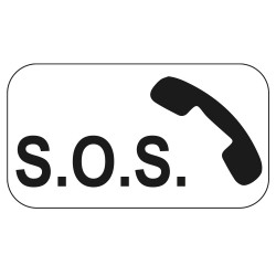 Panonceau Routier de type M9 identification téléphone d'urgence M9e complément panneau routier en Galva
