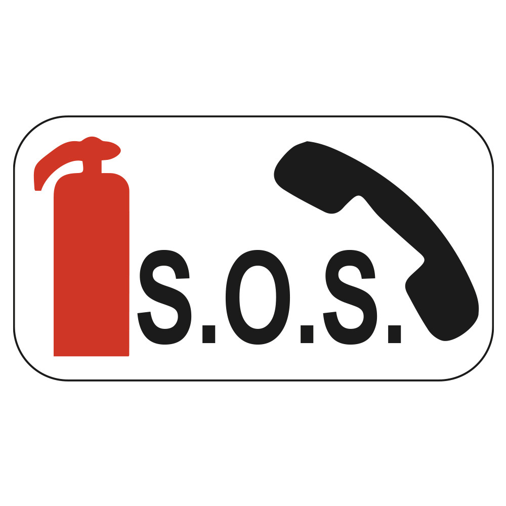 Panonceau Routier de type M9 identification extincteur et téléphone d'urgence M9f complément panneau routier en Galva