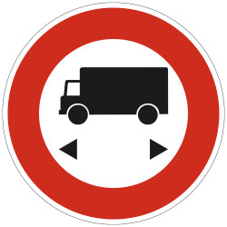 Panneau Interdiction Accès interdit aux véhicules de transport longueur personnalisé B10a Signalisation Ronde Bord Rouge