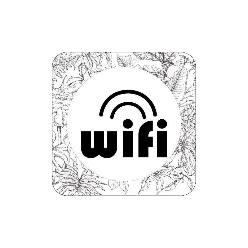 PLAQUE DE PORTE DESIGN SPHERE WIFI - 125X125 mm