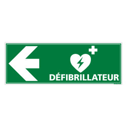 PANNEAU DEFIBRILLATEUR FLECHE VERS LA GAUCHE (B0331)