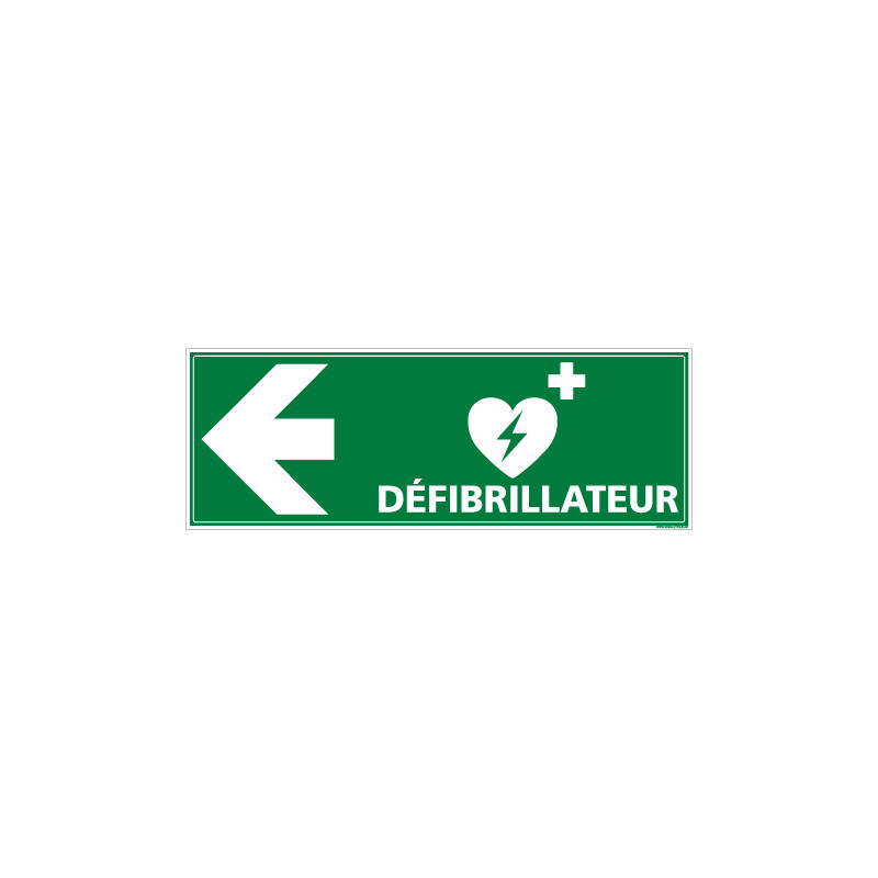 PANNEAU DEFIBRILLATEUR FLECHE VERS LA GAUCHE (B0331)