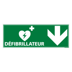 PANNEAU DEFIBRILLATEUR FLECHE VERS LE BAS (B0332B)