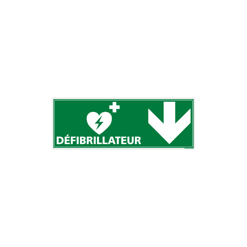 PANNEAU DEFIBRILLATEUR FLECHE VERS LE BAS (B0332B)