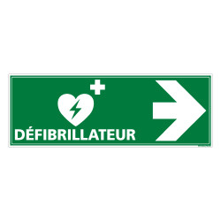 PANNEAU DEFIBRILLATEUR FLECHE VERS LA DROITE (B0332D)