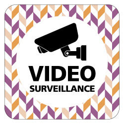 PLAQUE DE PORTE DESIGN SPHERE VIDEOSURVEILLANCE - 125X125 mm