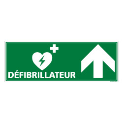 PANNEAU DEFIBRILLATEUR FLECHE VERS LE HAUT (B0332H)