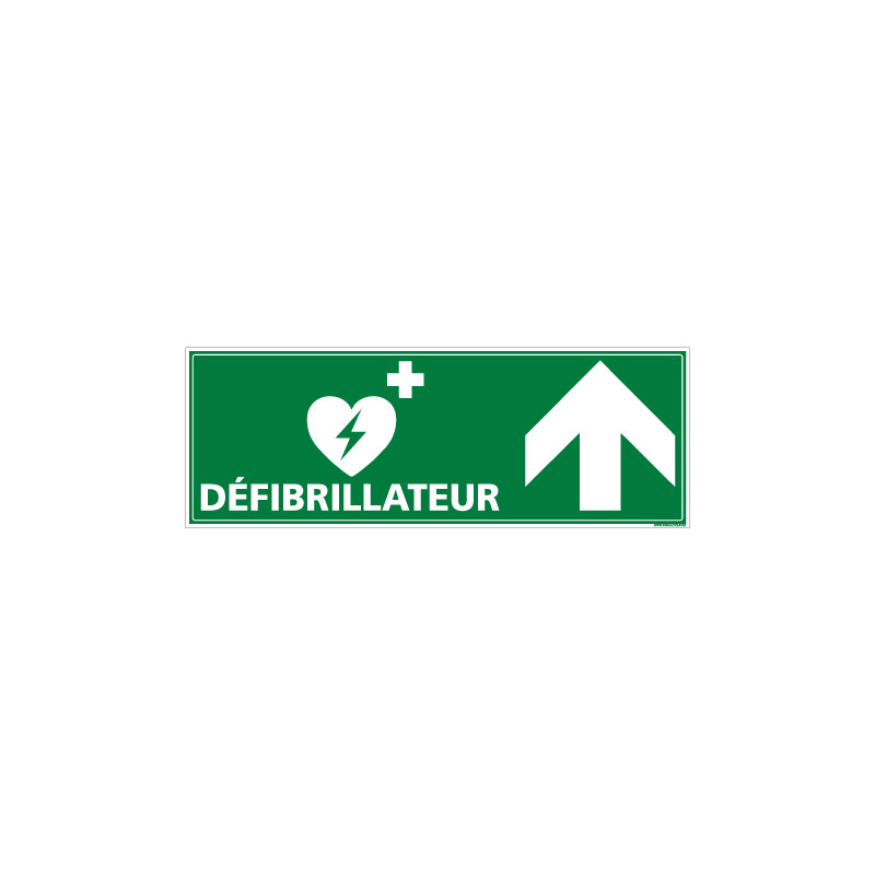 PANNEAU DEFIBRILLATEUR FLECHE VERS LE HAUT (B0332H)