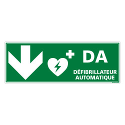 PANNEAU DEFIBRILLATEUR AUTOMATIQUE FLECHE VERS LE BAS (B0333)