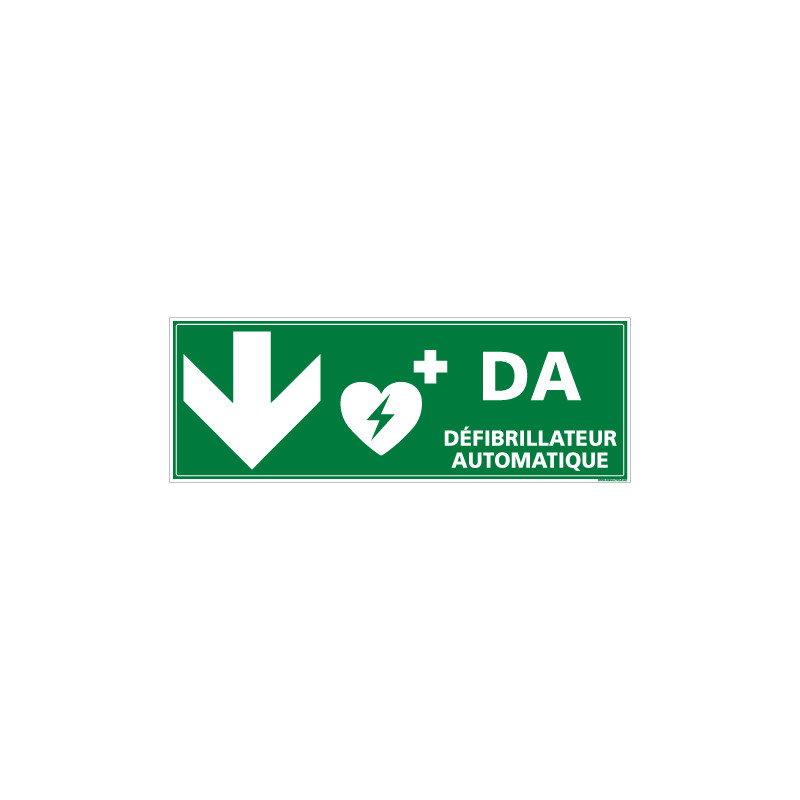 PANNEAU DEFIBRILLATEUR AUTOMATIQUE FLECHE VERS LE BAS (B0333)