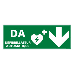 PANNEAU DEFIBRILLATEUR AUTOMATIQUE FLECHE VERS LE BAS (B0334)