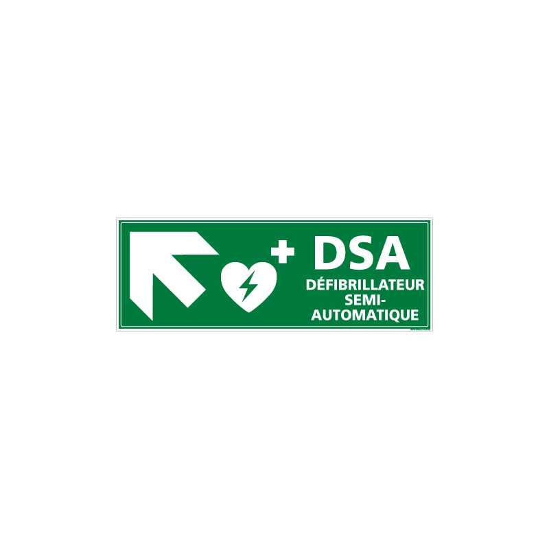 PANNEAU DEFIBRILLATEUR SEMI AUTOMATIQUE FLECHE VERS LE HAUT A GAUCHE (B0337) PANNEAU DEFIBRILLATEUR SEMI AUTOMATIQUE FLECHE VERS LE HAUT A GAUCHE (B0337)