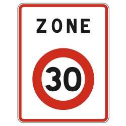 Panneau routier B30 Entrée d'une zone 30 - Panneau nouvelle zone de circulation Gamme Ecolign en Galva
