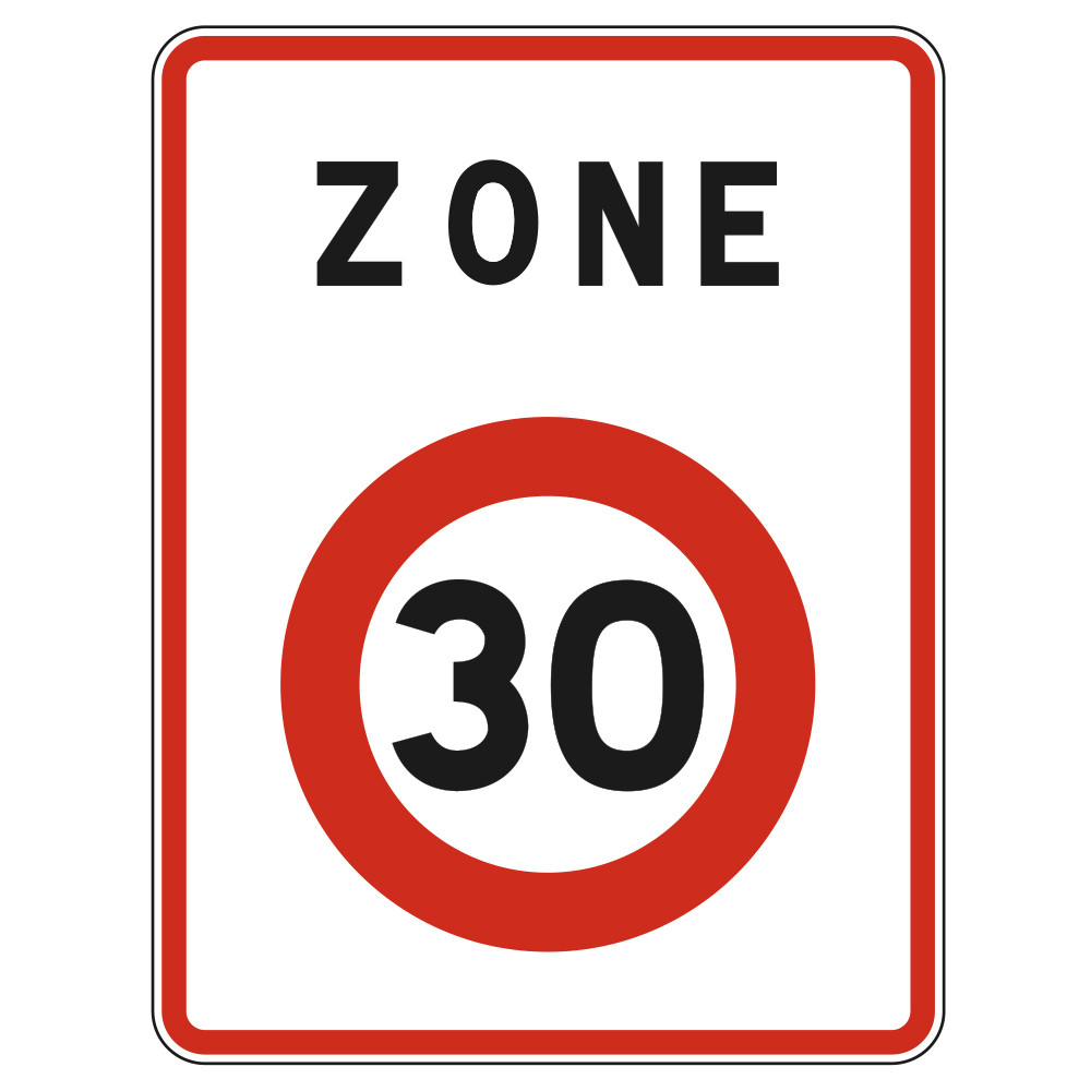 Panneau routier B30 Entrée d'une zone 30 - Panneau nouvelle zone de circulation Gamme Ecolign en Galva