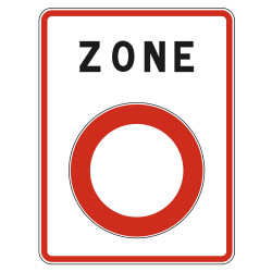 Panneau routier B56 Entrée de zone de circulation restreinte ZFE Gamme Ecolign en Galva