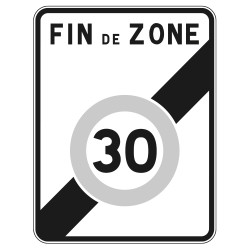 Panneau routier B51 Sortir d'une zone 30 - Panneau nouvelle zone de circulation Gamme Ecolign en Galva