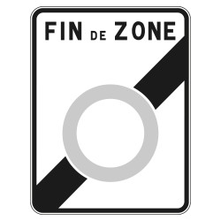 Panneau routier B57 Sortie de zone de circulation restreinte ZFE Gamme Ecolign en Galva