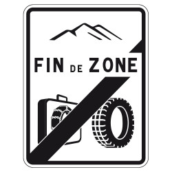 Panneau routier B59 Sortie de zone d'obligation d'équipements en période hivernale Gamme Ecolign en Galva