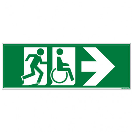 Panneau Sortie De Secours Personne Mobilite Reduite - Sticker Communication